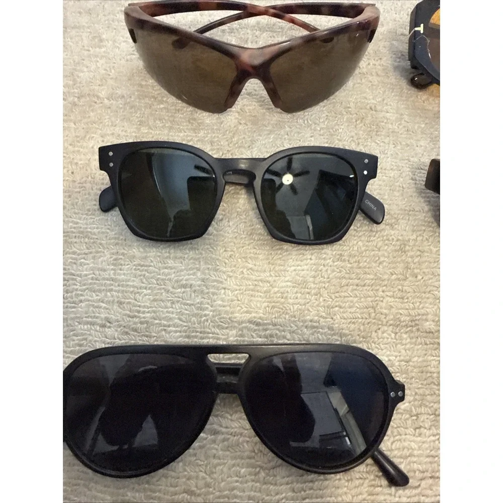 Lot of 16 Mens Sunglasses: Wrap Style, Aviators, Retro, Square, Oval and more